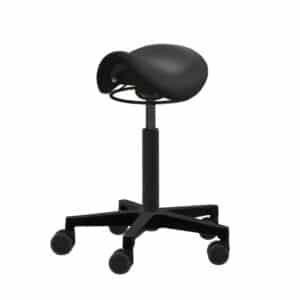 Rollhocker Nicks Black Junior komplett schwarz. Ringauslösung, mittlere Gasfeder, Heze-Fußkreuz und Medi Rollen