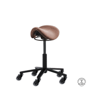 Design-Hocker Teddys Junior pastell violett mit kurzer Gasfeder, Ringauslösung, Ixion Fußkreuz mittel und Skate Rollen